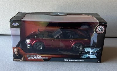 Jada Fast & Furious X 1972 Datsun 240Z 1/24 Die Cast Model CAR BLACK / RED 34916 - Image 1 of 4