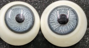 1 Pair Vintage Hand Blown Glass German Doll Eyes Blue About 15mm Each - Picture 1 of 7