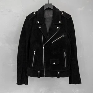 BLK DNM Leather Jacket 146 Black Suede Leather Biker Jacket Men's Medium - Picture 1 of 8