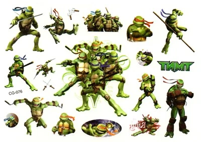DRESS YOUR NAILS BODY TATTOOS Teenage Mutant Ninja Turtles Cartoon Temporäres Körpertattoo Kinder CG-076