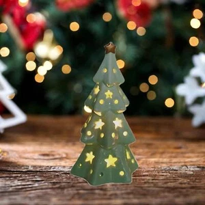 Christmas Tree Lamp Xmas Tree Mini Desk Christmas Tree Ornament Ceramic Statue - Picture 1 of 7