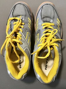 Nivia Badminton/Volleyball Shoes - Shoe Size US 5 - Grey & Yellow - Non Marking - Picture 1 of 5
