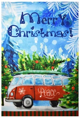 New Merry Christmas Garden Flag 12"X18" Designer Winter Christmas Decorations - Image 1 of 4