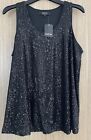 black sequin sleeveless top size 16 simply be flattering parties 