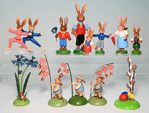 Ergebirge Konvolut Frühjahrs- & Osterfiguren 13 Teile * Nachkrieg - Bild 1 von 1