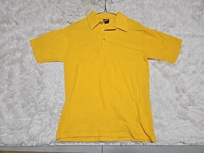 Vintage 90s Screen Stars Blank Med Polo Shirt Yellow Made USA Single Stitch NWOT - Image 1 of 4