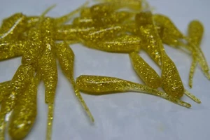 JASONS 2" STINGER SHAD 30 PACK GRUBS CRAPPIE LURES JIGS           GOLDY - Picture 1 of 2