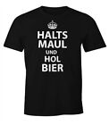 Herren T-Shirt Halts Maul und hol Bier Fun-Shirt Moonworks®