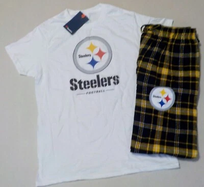 PITTSBURGH STEELERS SHORT SLEEVE T SHIRT SLEEP LOUNGE PANT SET MENS M L XL 2X - Image 1 of 4