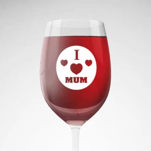 6x Día de la Madre I LOVE MUM Fiesta Decoración Calcomanía Pegatinas Copa de Vino Cumpleaños - Imagen 1 de 2