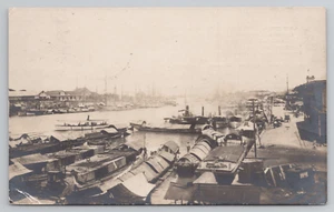 RPPC Manila Philippines Houseboats Boats Along the Pasig River Postcard 1910's - Picture 1 of 6