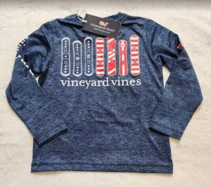 New boys Vineyard Vines USA snowboards long sleeve harbor performance tee - Picture 1 of 5