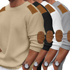 Men Round Neck Jumper Sweater Tops Knitted Pullover Round Neck Combat Style ~