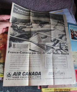 Pressewerbung Air Canada Altes Verkehrsflugzeug DC-8 Jet Rolls Royce 1961 - Bild 1 von 2
