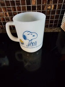 Vintage Fire King Snoopy, Woodstock Peanuts United Feature Syndicate Coffee Mug - Picture 1 of 11