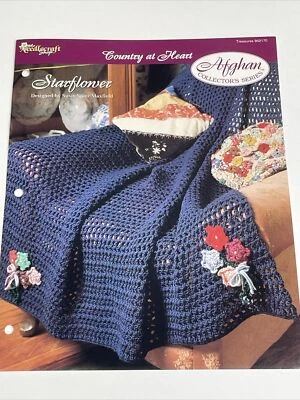 Starflower Afghan Country At Heart Crochet Pattern Needlecraft Shop - Image 1 of 4