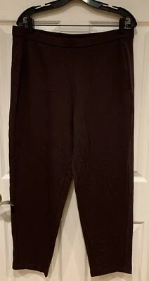 NWT Eileen Fisher Cassis Stretch Slouchy Fleece Lined Ankle Tapered Pant XL - Image 1 of 4