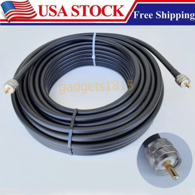50Ft LMR400 PL259 UHF Male to Male RF Coaxial Jumper Cable For Ham Radio Antenna - Image 1 of 4