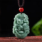 Chiński zodiak jadeitowy zielony jadeit amulet wisiorek biżuteria naszyjnik urok