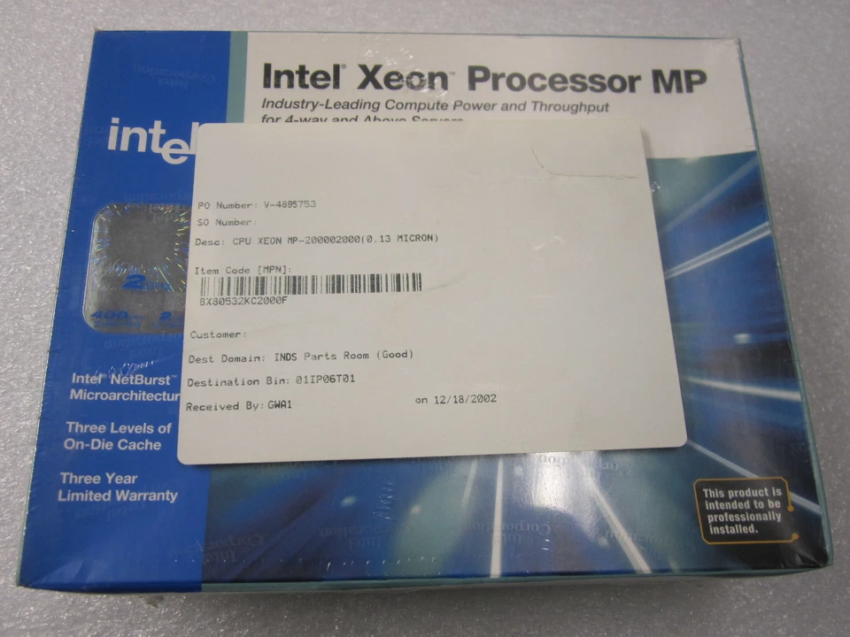Vintage & New Intel® Xeon® 2.00GHz 2M Cache 400MHz BX80532KC2000F SL66Z - Image 1 of 2