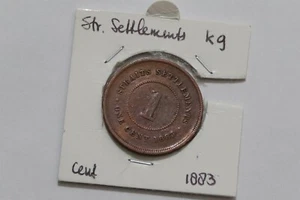 🧠🇲🇾 STRAITS SETTLEMENTS 1 CENT 1883 VICTORIA B66 #924 - Picture 1 of 3