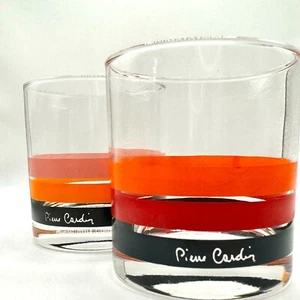 Pierre Cardin Retro Vidrio Sasaki Juego De 2 Vidrio Sin Usar/Rocas Años 70 Japón - Imagen 1 de 9