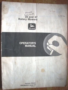 Cortadoras rotativas John Deere n.o 39 y 47 - manual del operador - Imagen 1 de 1
