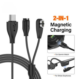 Type C USB C/USB A to Shokz Headphone/Garmin Watch Magnetic Charging Cable Cord - Picture 1 of 10