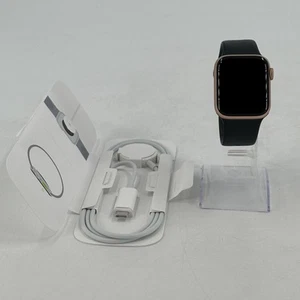 Apple Watch (Series 6) 40mm Rose Gold Aluminum w/ Black Sport (LTE) - Good Cond. - Zdjęcie 1 z 5