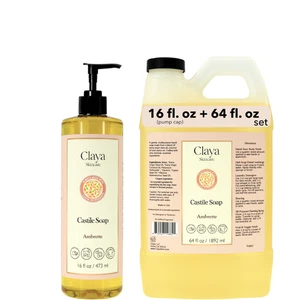 Ambrette Flüssigseife Kastilien Set - Bio Inhaltsstoffe, für empfindliche Haut - Bild 1 von 4