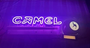 Camel Zigaretten Leuchtreklame hell lila funktionstüchtig Vintage Tabak Werbung - Bild 1 von 13