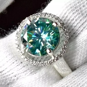 Fancy 3 Ct Blue Treated Diamond Ring Great Luster VVS1 Certified ! Wedding Ring - Picture 1 of 7