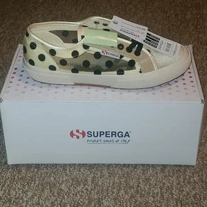 Superga Fantasia Netz Samt gepunktet Schuhe Größe 8 - Bild 1 von 9