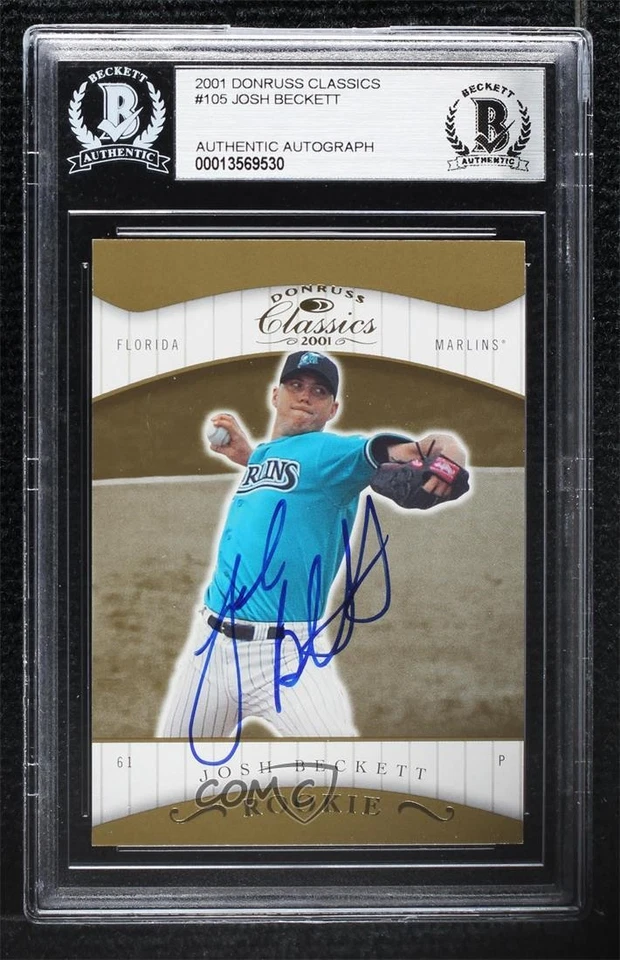 BAS 2001 Donruss Classics Rookie /585 Josh Beckett #105 BGS Authentic Auto - Image 1 of 2