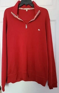 Neu ohne Etikett Gr. XXL Burberry London langärmliges Herrenhemd rot 1/4-Reißverschluss 100 % Baumwolle - Bild 1 von 8