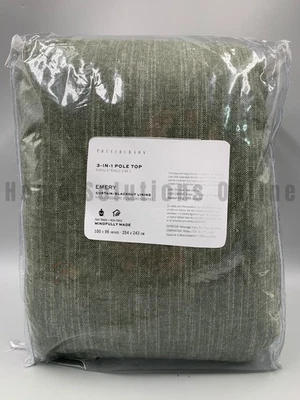Pottery Barn Emery Linen Blackout Curtain Loden Green 100" x 96" #8905A - Image 1 of 3