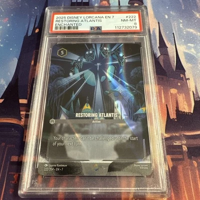 2025 Disney Lorcana EN 7 Restoring Atlantis Enchanted PSA-8 - Image 1 of 2