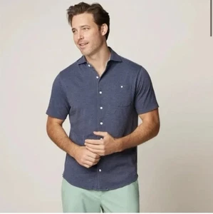 Johnnie-O Crouch Hangin' Out Button Up Shirt Navy Blue Large Neu ohne Etikett Kurzarm - Bild 1 von 9
