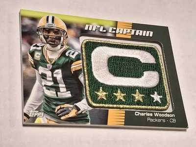 2012 TOPPS FOOTBALL NFL CAPTAIN CHARLES WOODSON PATCH PACKERS HOF NCP-CW - Image 1 of 2