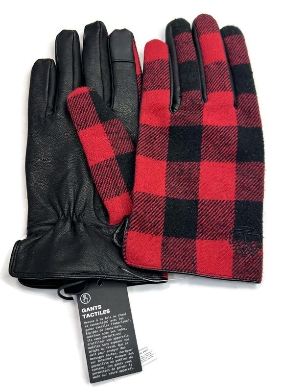Мужские перчатки Timberland Buffalo Plaid Tech Touch Tip черная кожа размер маленький - Изображение 1 из 4