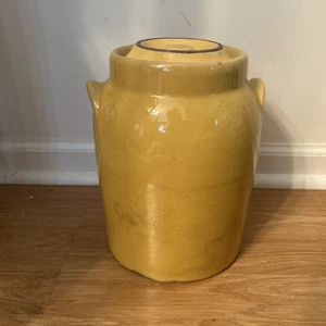 Large Vintage French Yelliw Confit Jar With Lid - 11” Provincial Stoneware  - Picture 1 of 12