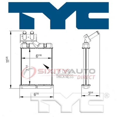 TYC Front HVAC Heater Core for 1998-2000 Dodge Durango Heating Air ln Foto 1 de 4