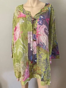 Ulla Popken Art to Wear Reversible Blouse Jacket Relaxed Fit Sz 24-26 - Picture 1 of 11