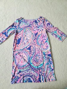 Lilly Pulitzer UPF 50+ Mini Sophie Dress Psychedelic Sunshine Size L 8-10 Purple - Picture 1 of 2