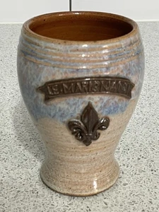 TAZA DE GRES MOTEADO "LE MARIGNAN" CERÁMICA ARTÍSTICA BELGA MARCELLUS AUBRY, FIRMADA - Imagen 1 de 12