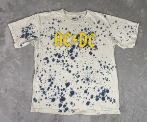 ACDC Paint Splatter Distressed T-Shirt Vintage Style Band Tee sz L - Picture 1 of 6