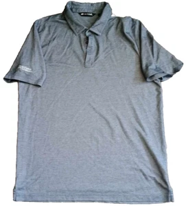 Travis Mathew Polo Shirt Mens Large Gray Solid Golf Short Sleeve Button Pullover - Picture 1 of 6