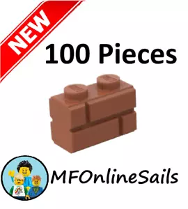**NEW** 100x Genuine LEGO 1x2 Masonry Bricks - Dark Orange - Piece 98283 - Picture 1 of 4