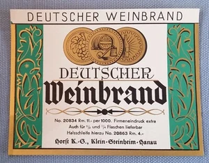Ancien Schnapsetikett Étiquette Allemande Brandy Horst - Picture 1 of 2
