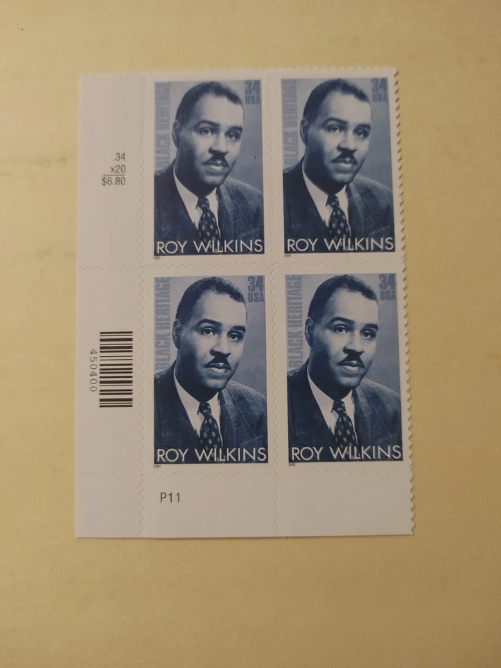 US Stamps Plate Block Scott #3501 34c Roy Wilkins [4] MNH. Free shipping! - Image 1 of 2